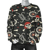 Pirate Skull Pattern Print Women's Sweatshirt-grizzshop