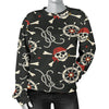 Pirate Skull Pattern Print Women's Sweatshirt-grizzshop