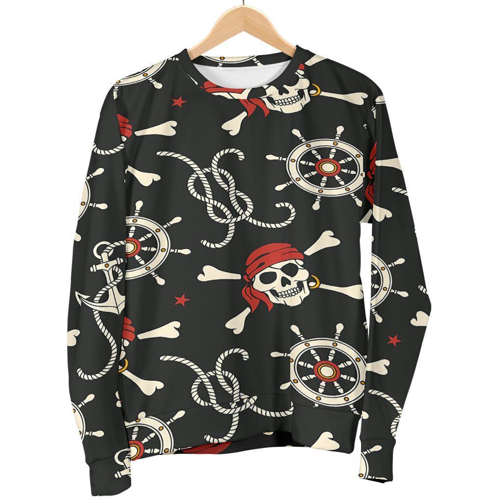 Pirate Skull Pattern Print Women's Sweatshirt-grizzshop