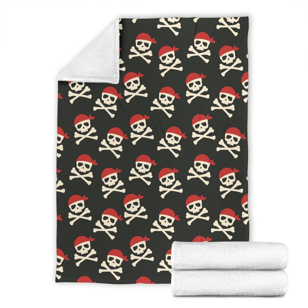 Pirate Skull Print Pattern Blanket-grizzshop