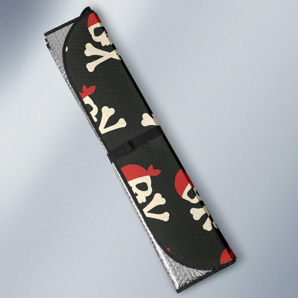 Pirate Skull Print Pattern Car Sun Shade-grizzshop