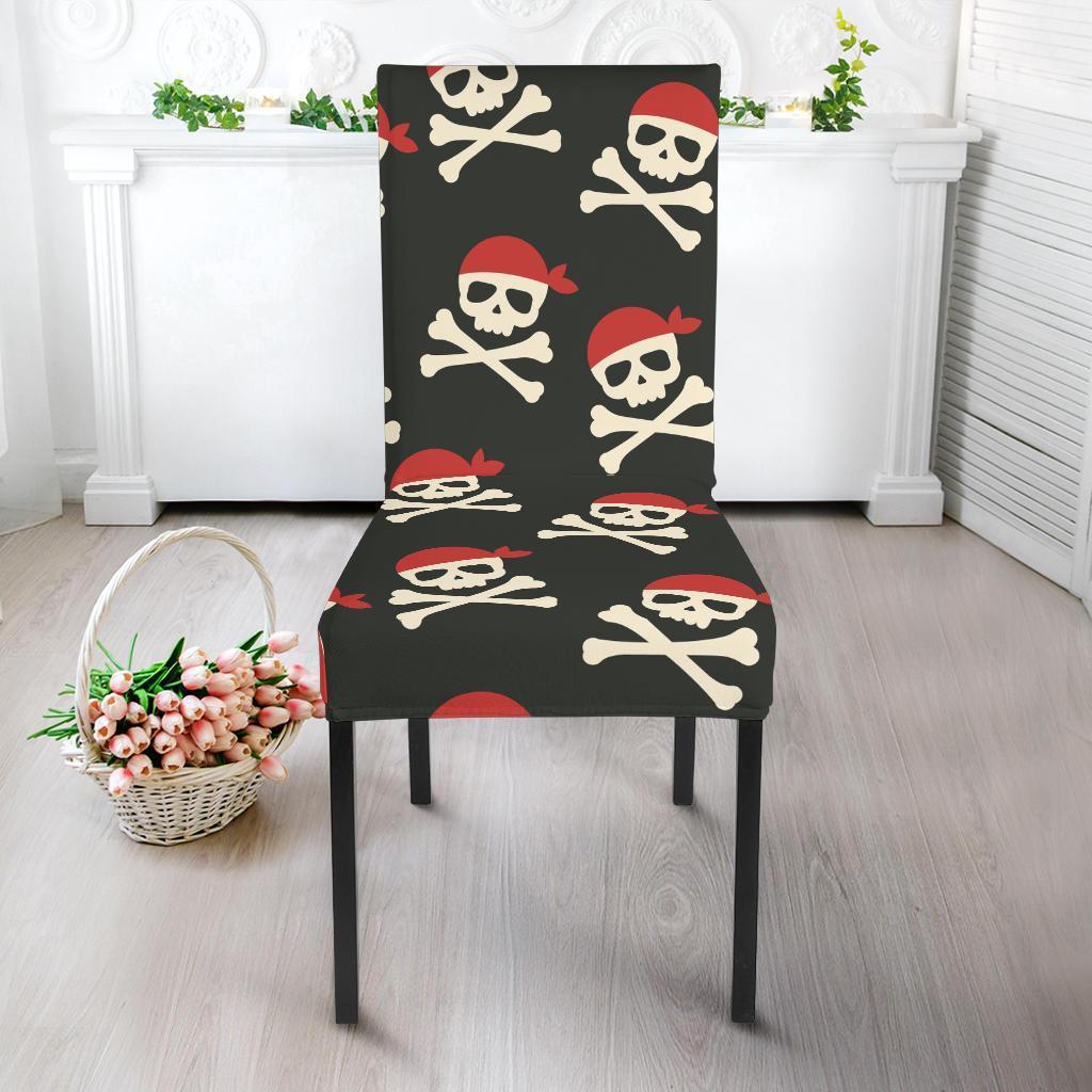 Pirate Skull Print Pattern Chair Cover-grizzshop