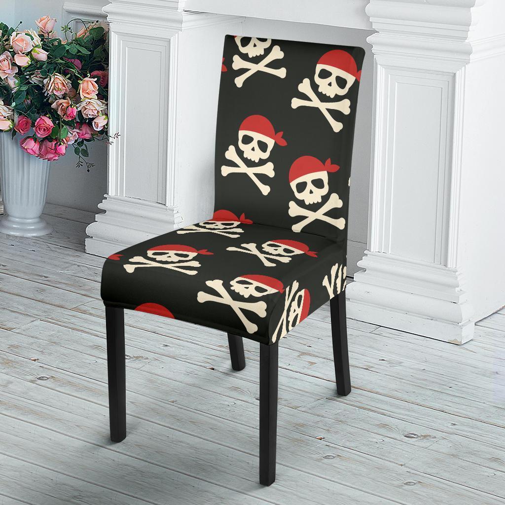 Pirate Skull Print Pattern Chair Cover-grizzshop