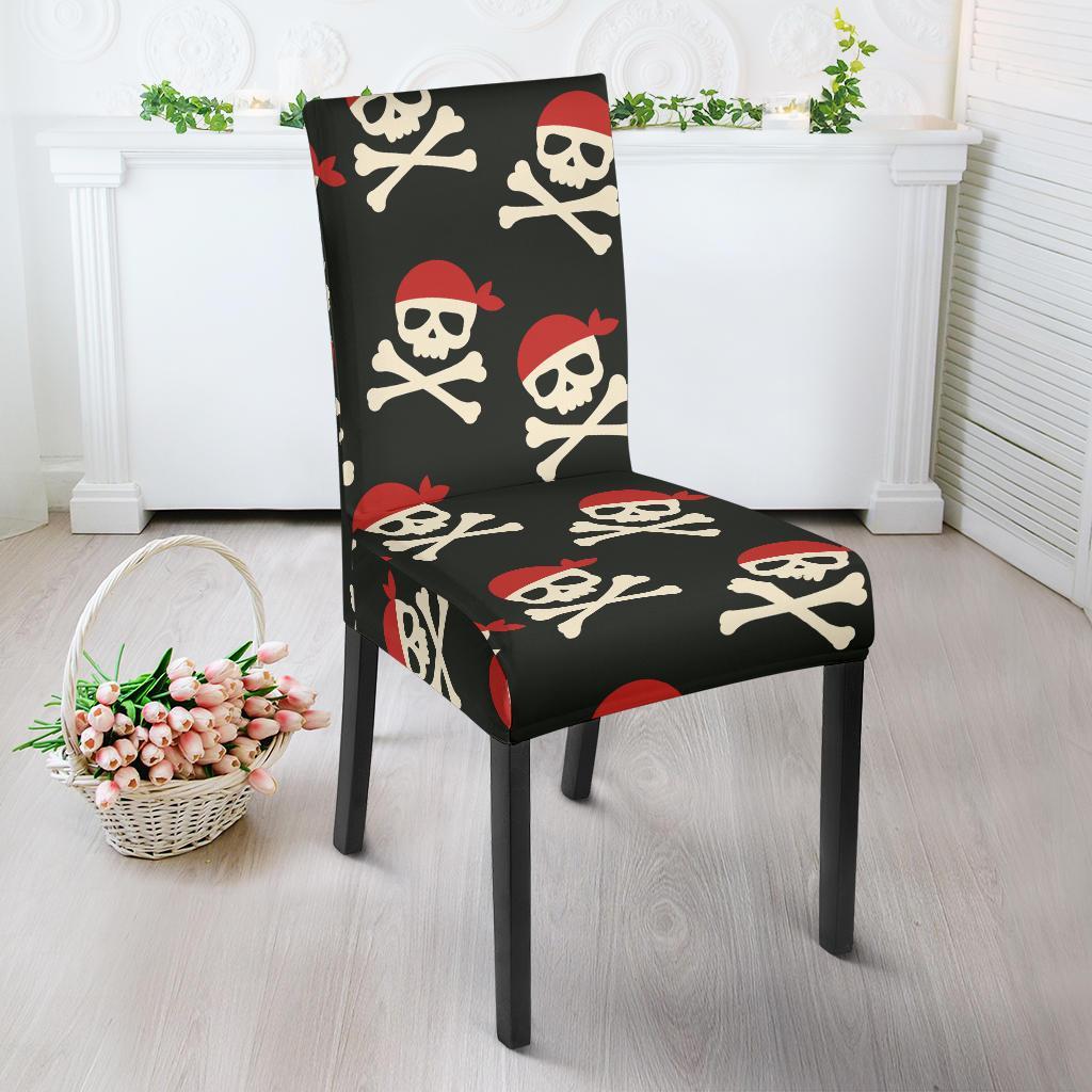 Pirate Skull Print Pattern Chair Cover-grizzshop