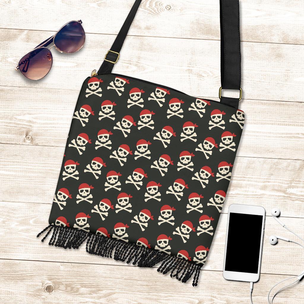 Pirate Skull Print Pattern Crossbody bags-grizzshop