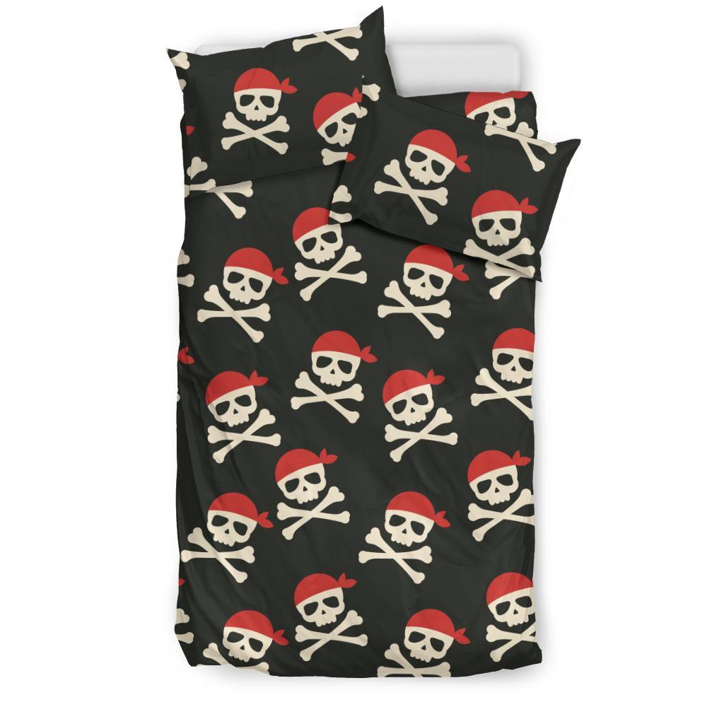Pirate Skull Print Pattern Duvet Cover Bedding Set-grizzshop