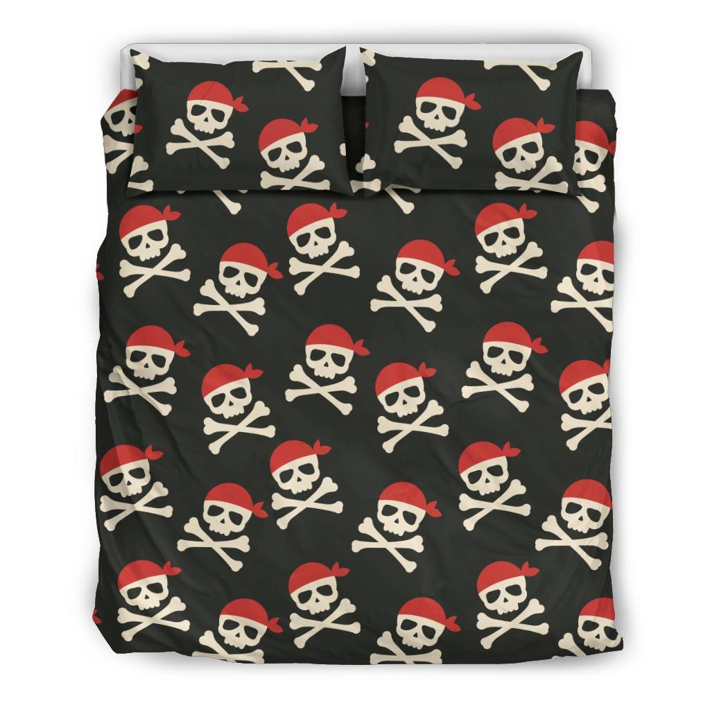 Pirate Skull Print Pattern Duvet Cover Bedding Set-grizzshop