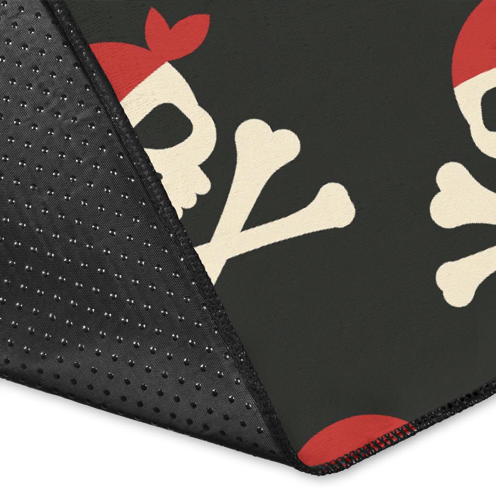 Pirate Skull Print Pattern Floor Mat-grizzshop