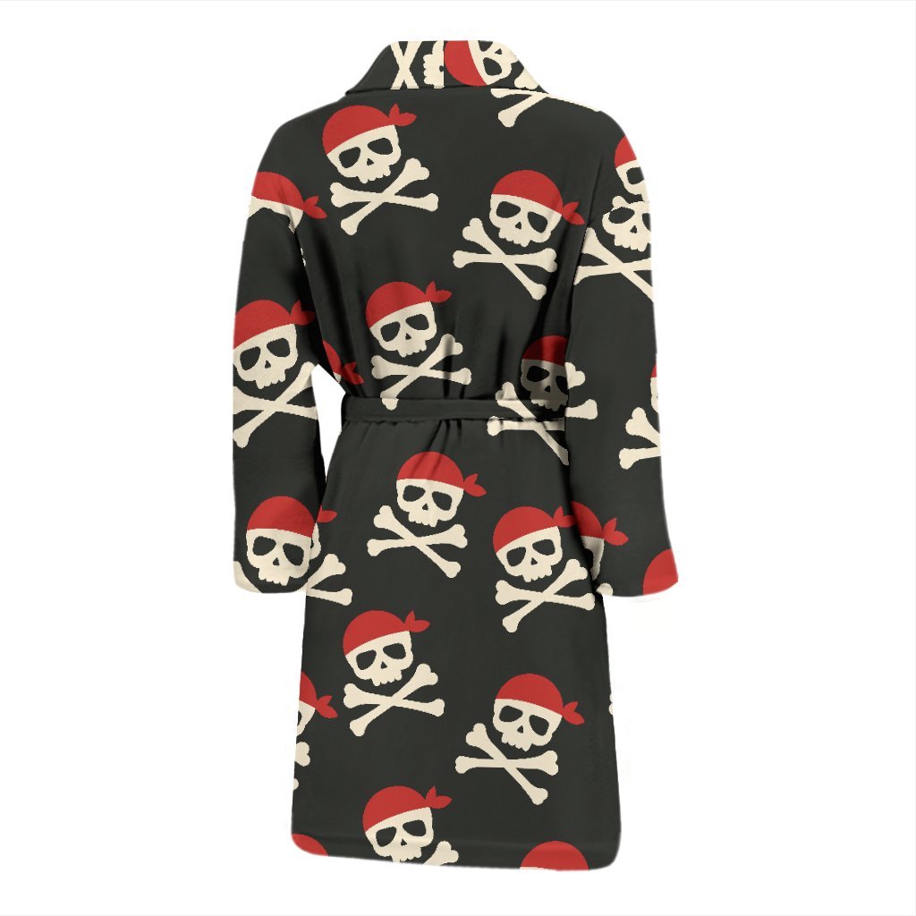 Pirate Skull Print Pattern Men Long Robe-grizzshop