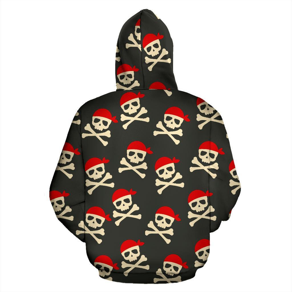 Pirate Skull Print Pattern Men Women Pullover Hoodie-grizzshop