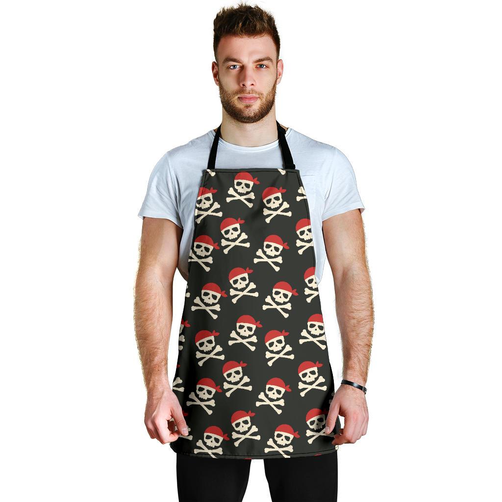 Pirate Skull Print Pattern Men's Apron-grizzshop