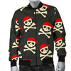 Pirate Skull Print Pattern Men's Bomber Jacket-grizzshop