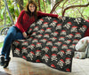 Pirate Skull Print Pattern Quilt-grizzshop