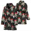 Pirate Skull Print Pattern Women Long Robe-grizzshop