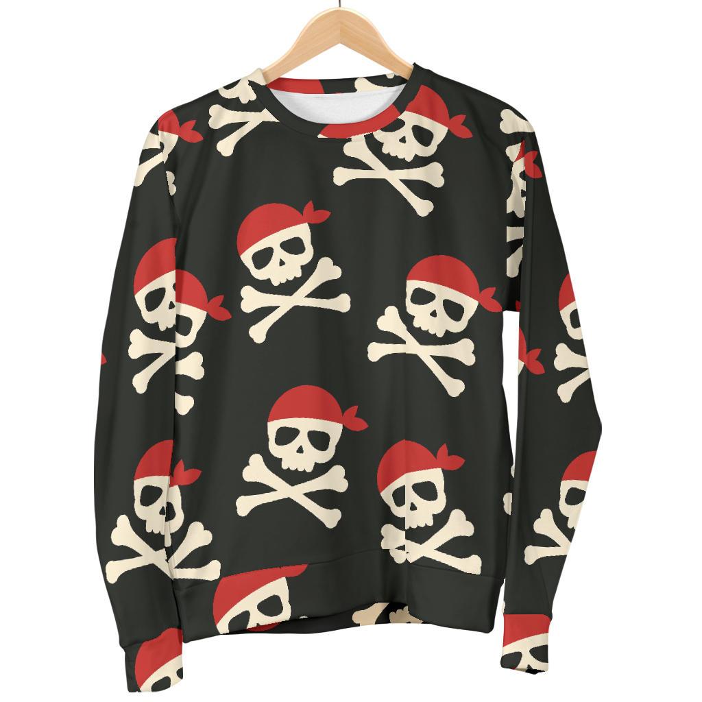 Pirate Skull Print Pattern Women's Sweatshirt-grizzshop