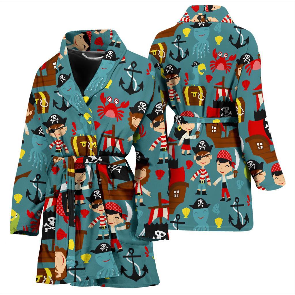 Pirate Pattern Print Women Long Robe-grizzshop