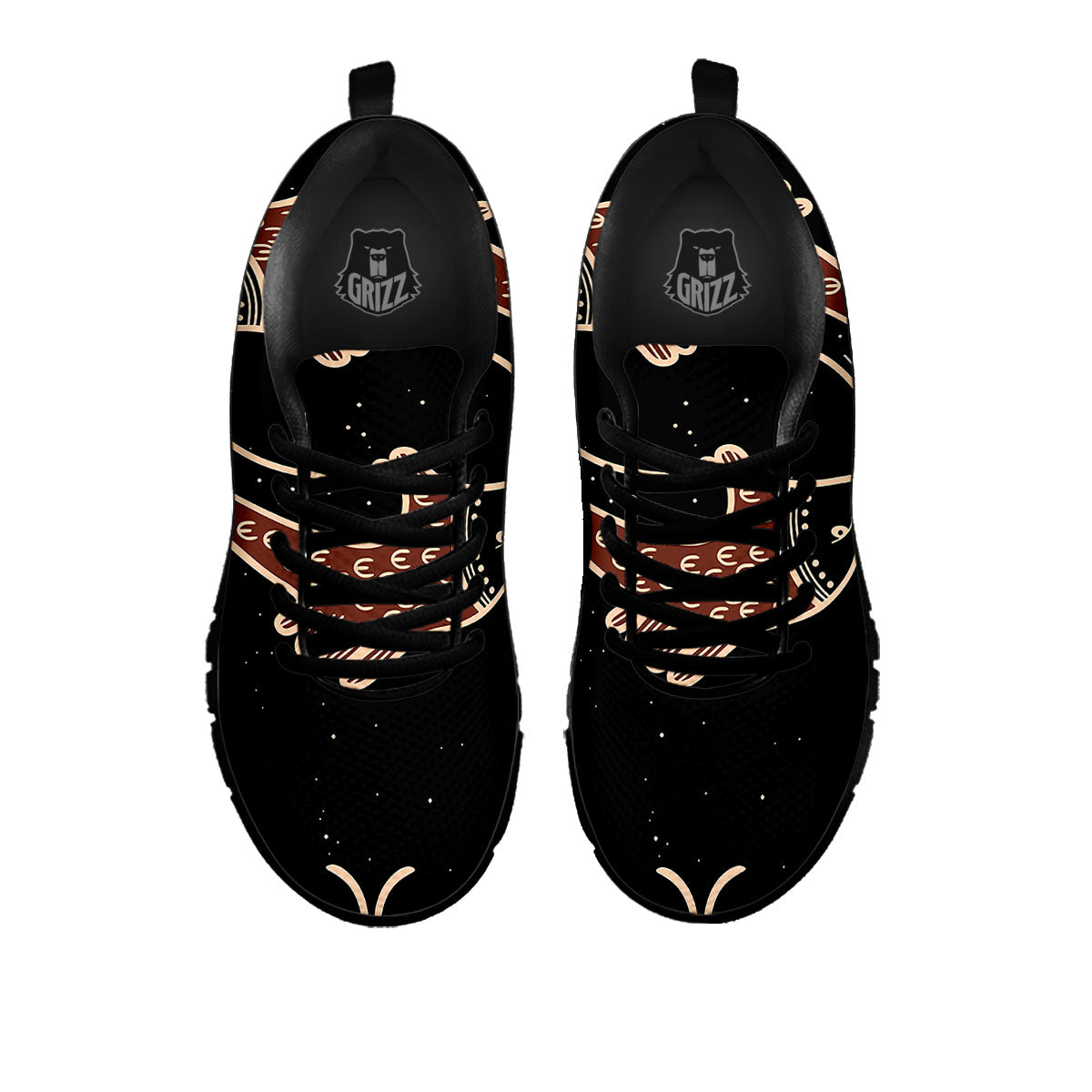 Pisces Constellation Print Black Sneaker-grizzshop