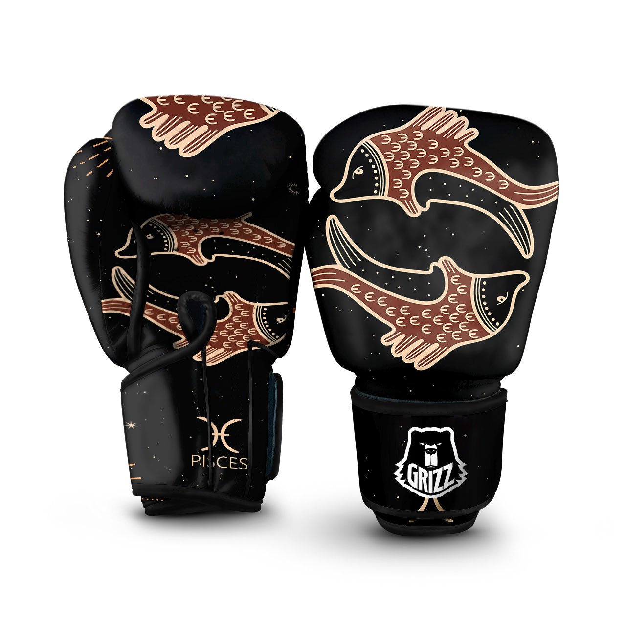 Pisces Constellation Print Boxing Gloves-grizzshop