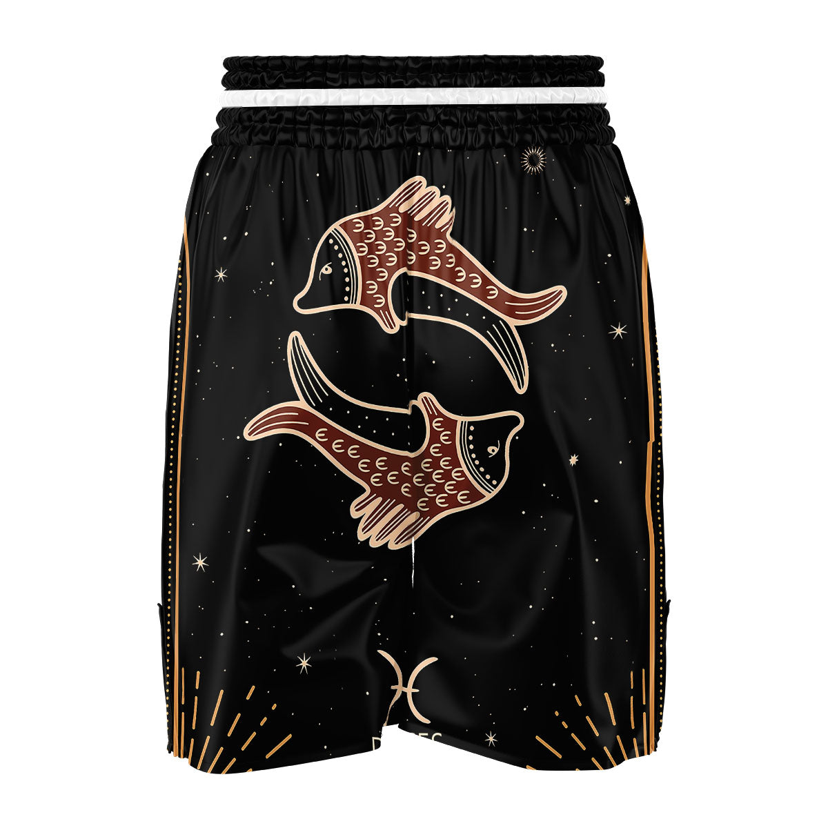 Pisces Constellation Print Boxing Shorts-grizzshop