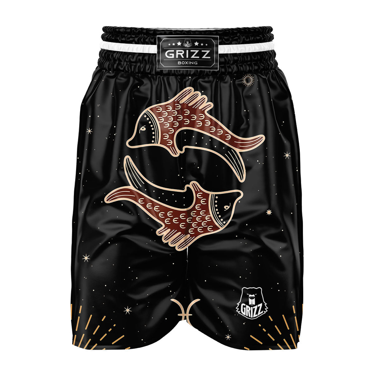 Pisces Constellation Print Boxing Shorts-grizzshop