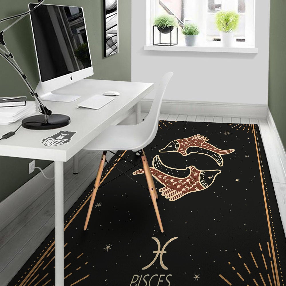 Pisces Constellation Print Floor Mat-grizzshop