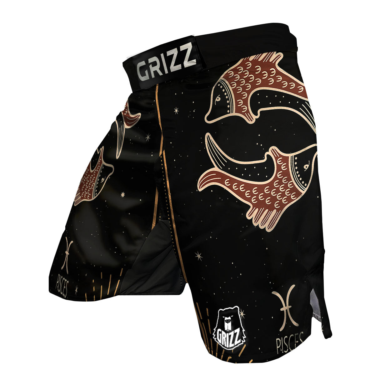 Pisces Constellation Print MMA Shorts-grizzshop
