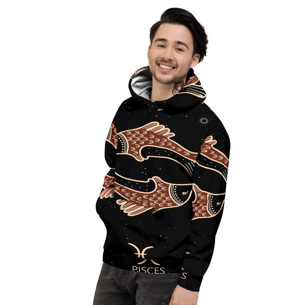 Pisces Constellation Print Men's Hoodie-grizzshop