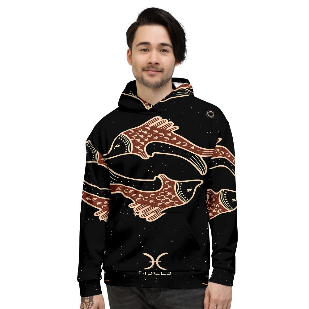 Pisces Constellation Print Men's Hoodie-grizzshop