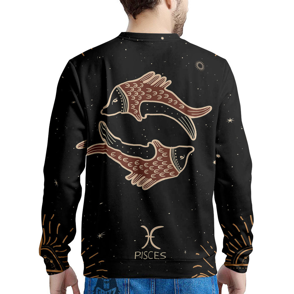 Pisces Constellation Print Men's Sweatshirt-grizzshop