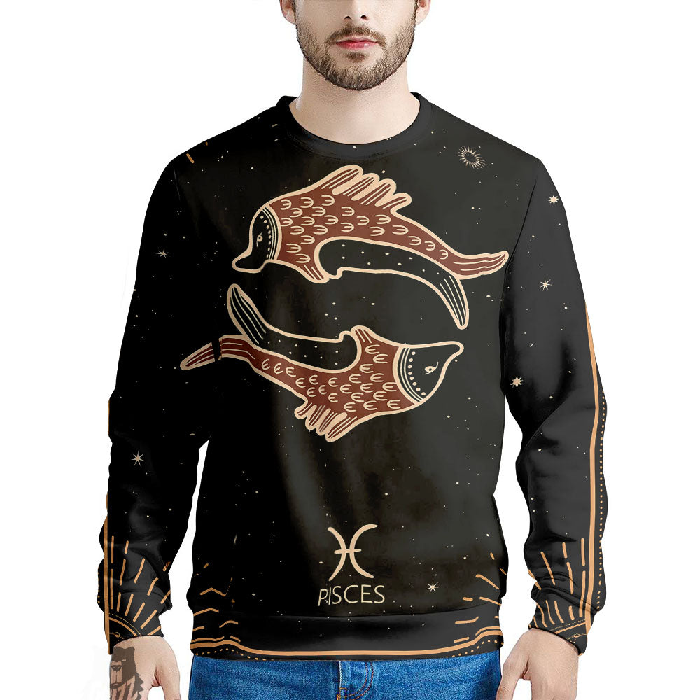 Pisces Constellation Print Men's Sweatshirt-grizzshop
