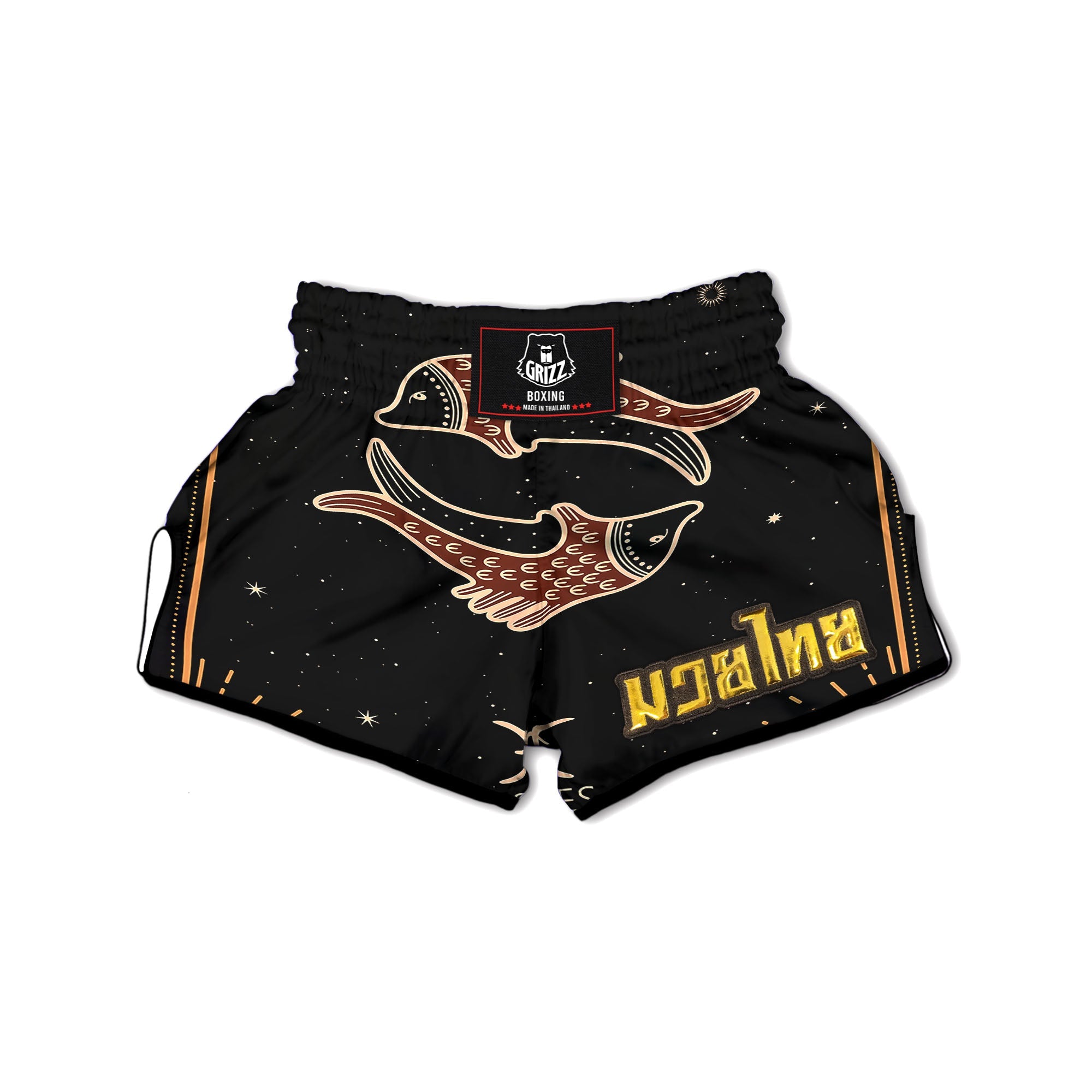 Pisces Constellation Print Muay Thai Boxing Shorts-grizzshop