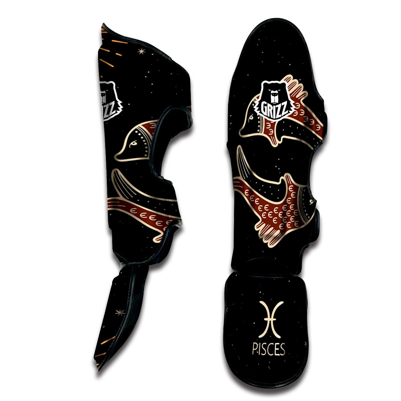 Pisces Constellation Print Muay Thai Shin Guards-grizzshop