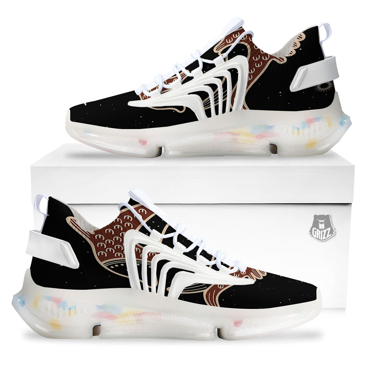 Pisces Constellation Print White Gym Shoes-grizzshop