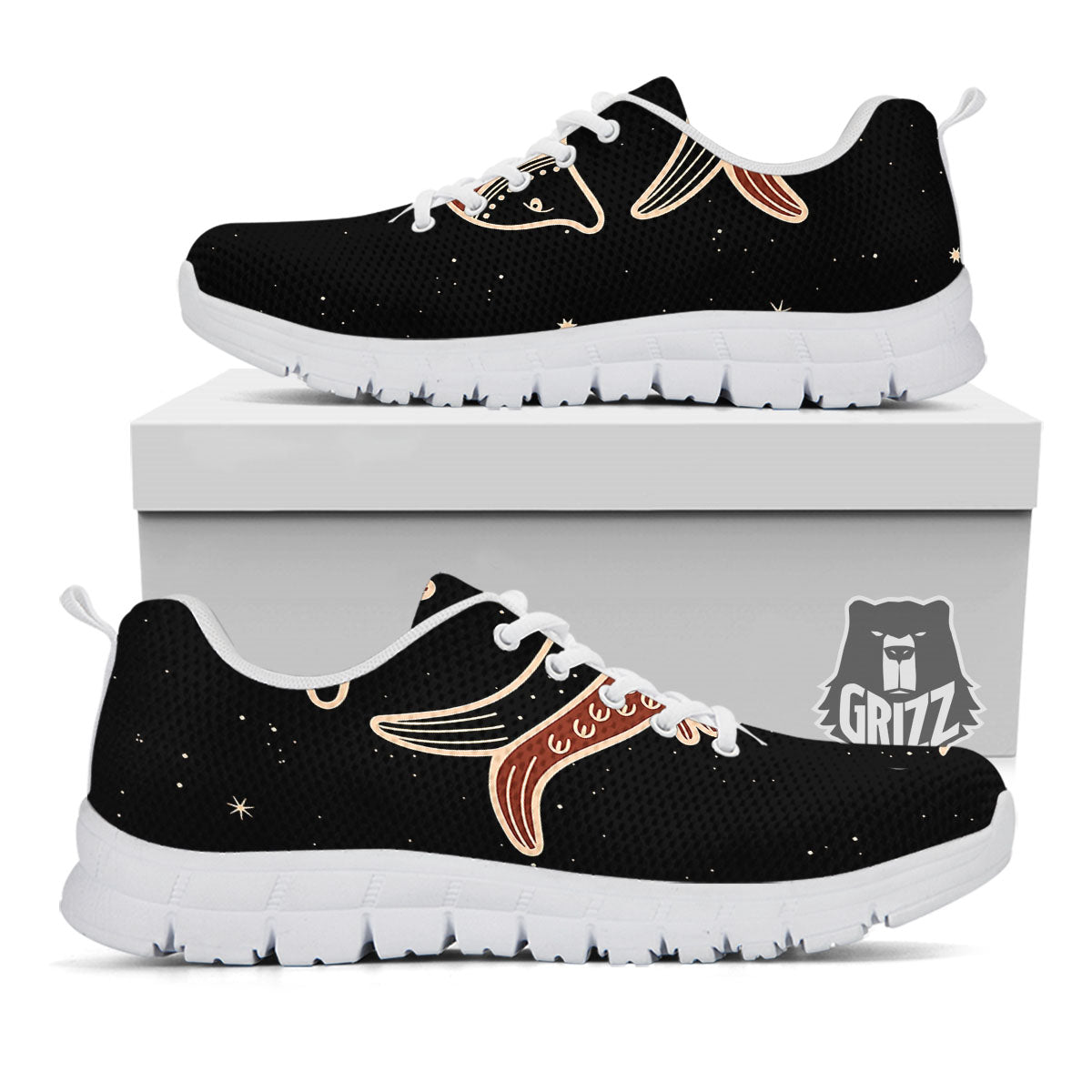 Pisces Constellation Print White Sneaker-grizzshop