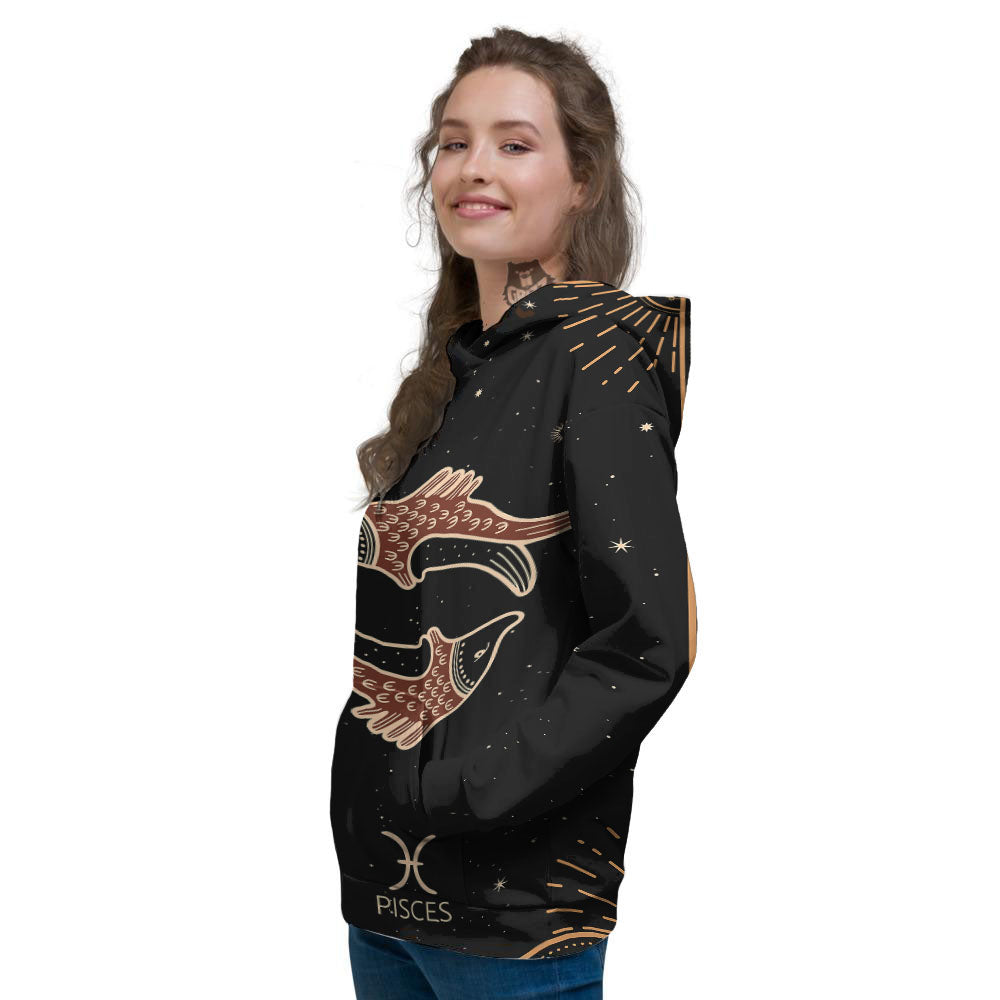Pisces Constellation Print Women's Hoodie-grizzshop