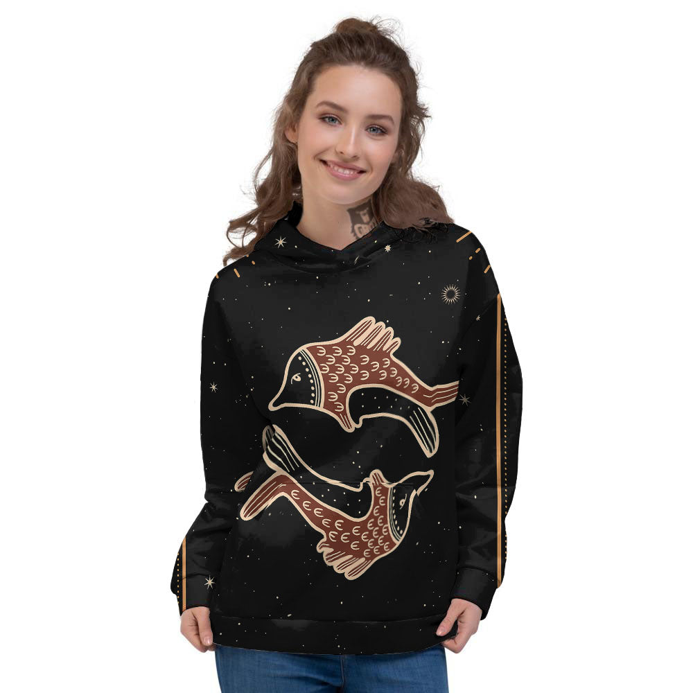 Pisces Constellation Print Women's Hoodie-grizzshop