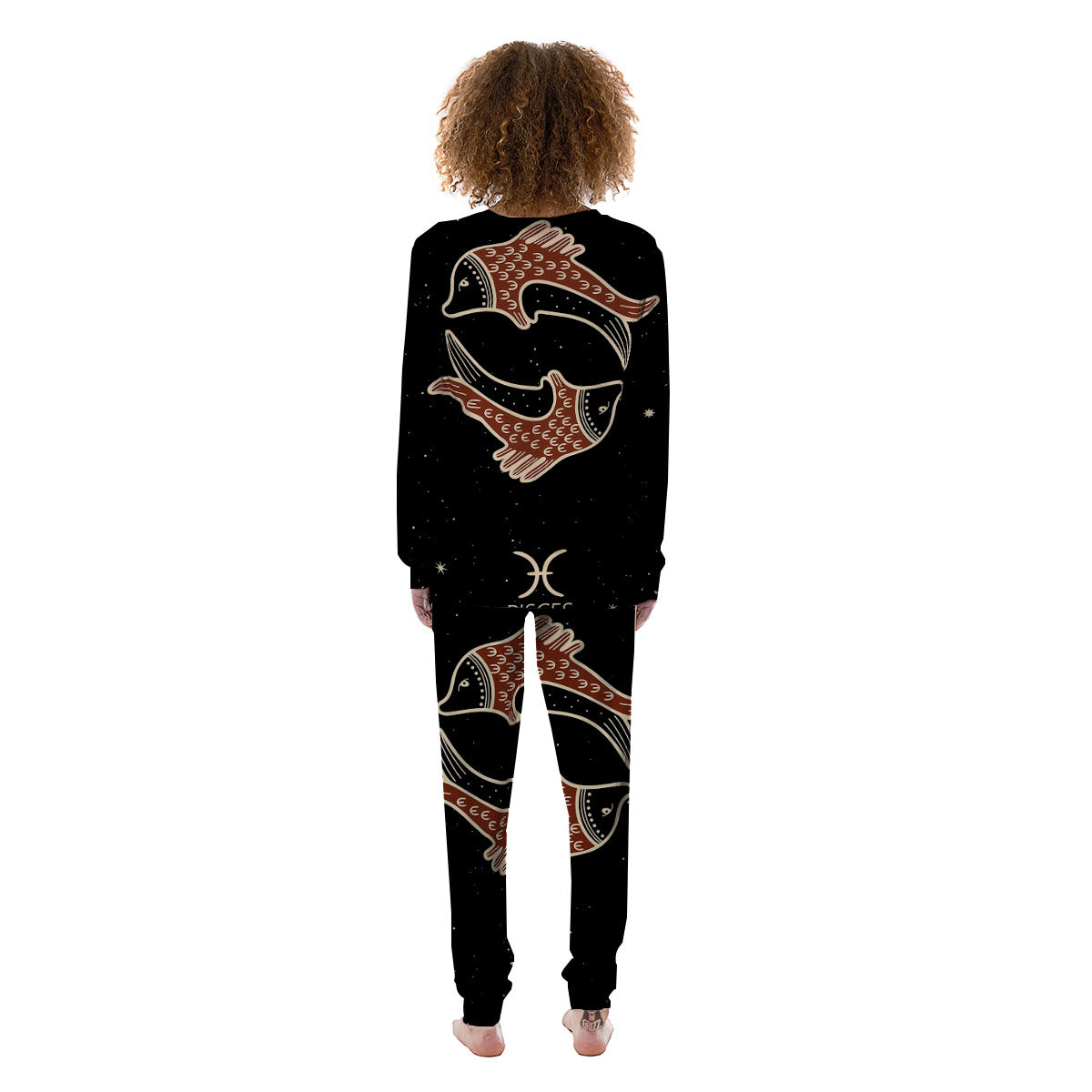 Pisces Constellation Print Women's Pajamas-grizzshop