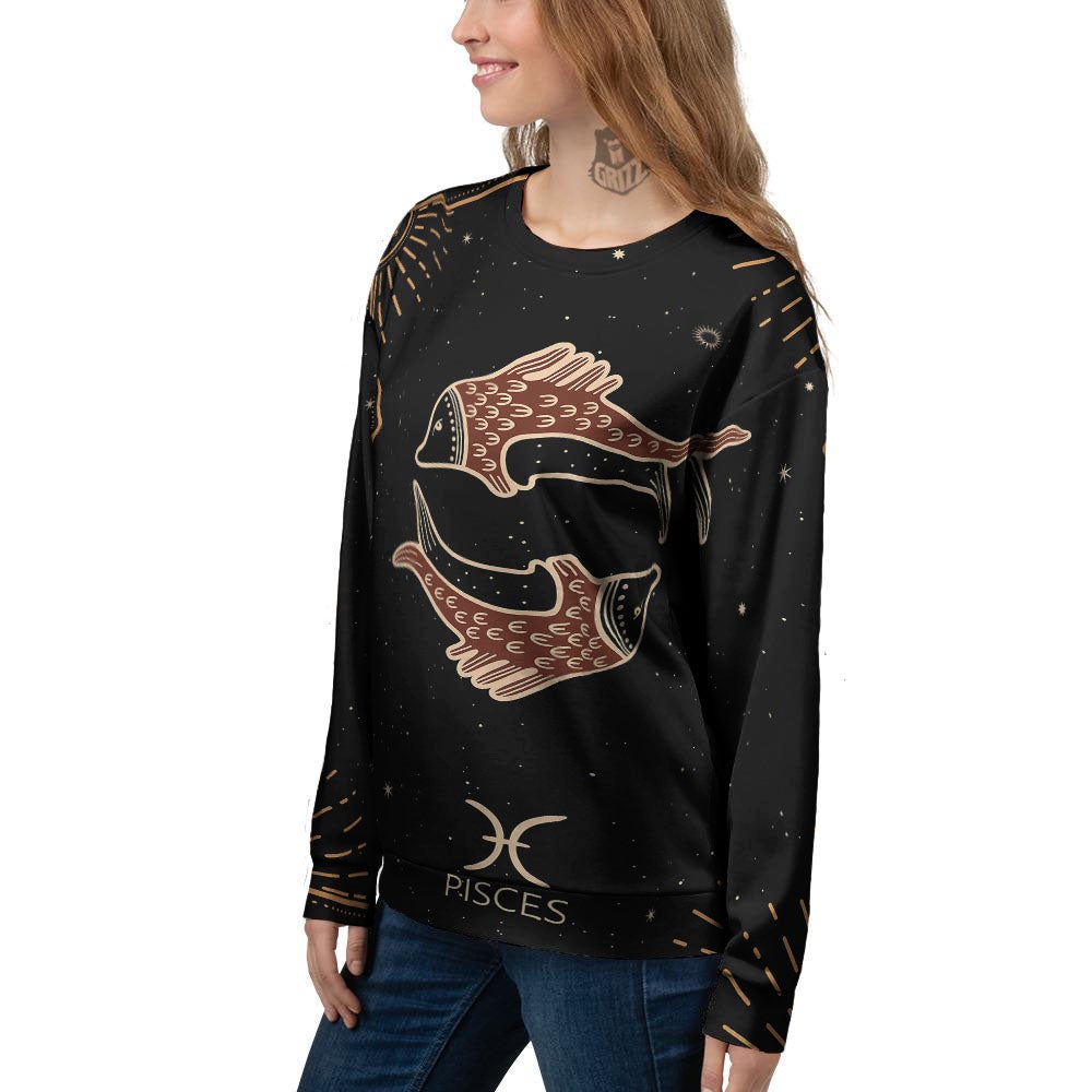 Pisces Constellation Print Women's Sweatshirt-grizzshop