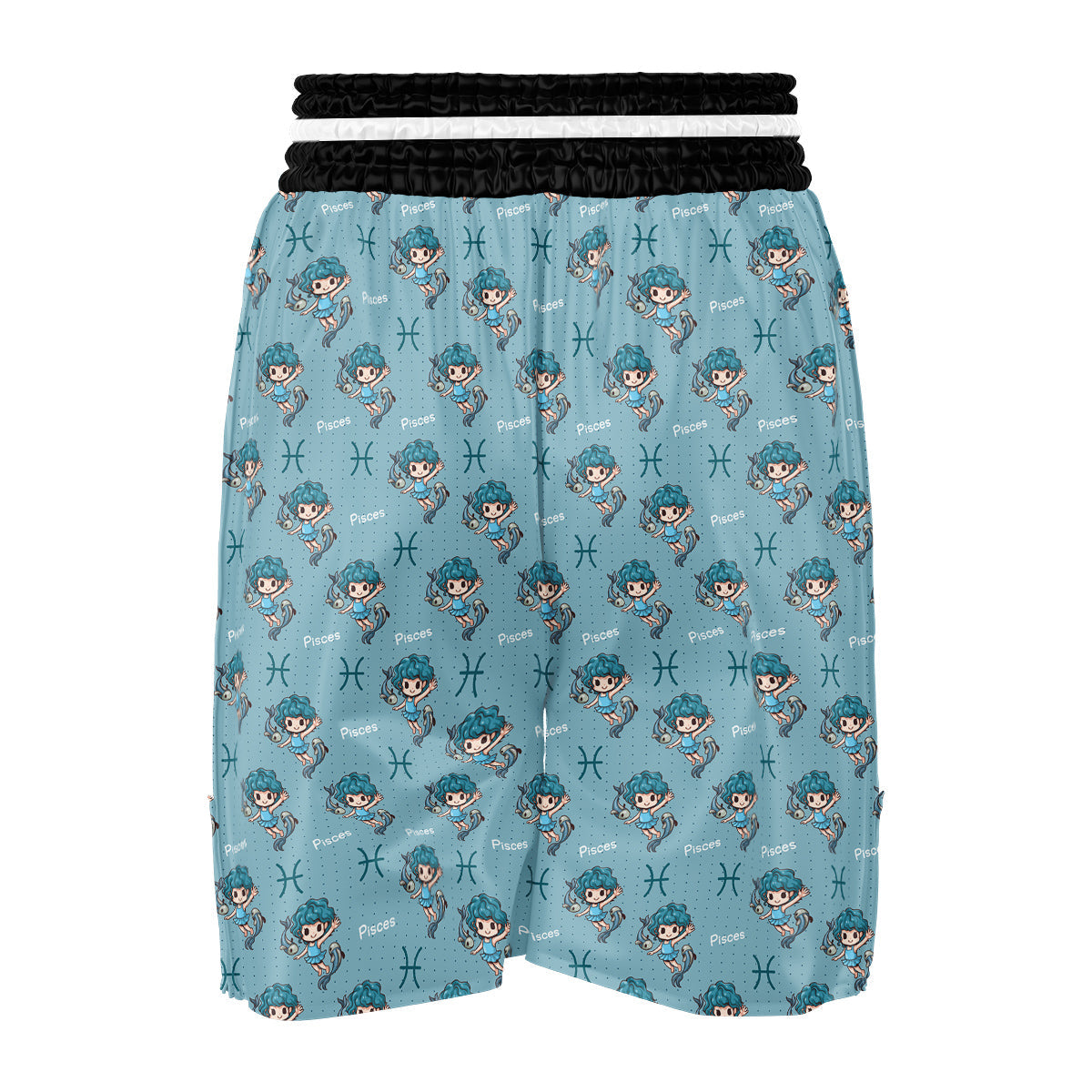 Pisces Cute Cartoon Print Pattern Boxing Shorts-grizzshop