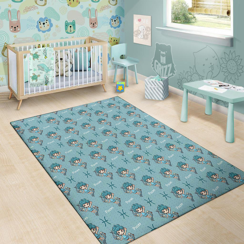 Pisces Cute Cartoon Print Pattern Floor Mat-grizzshop
