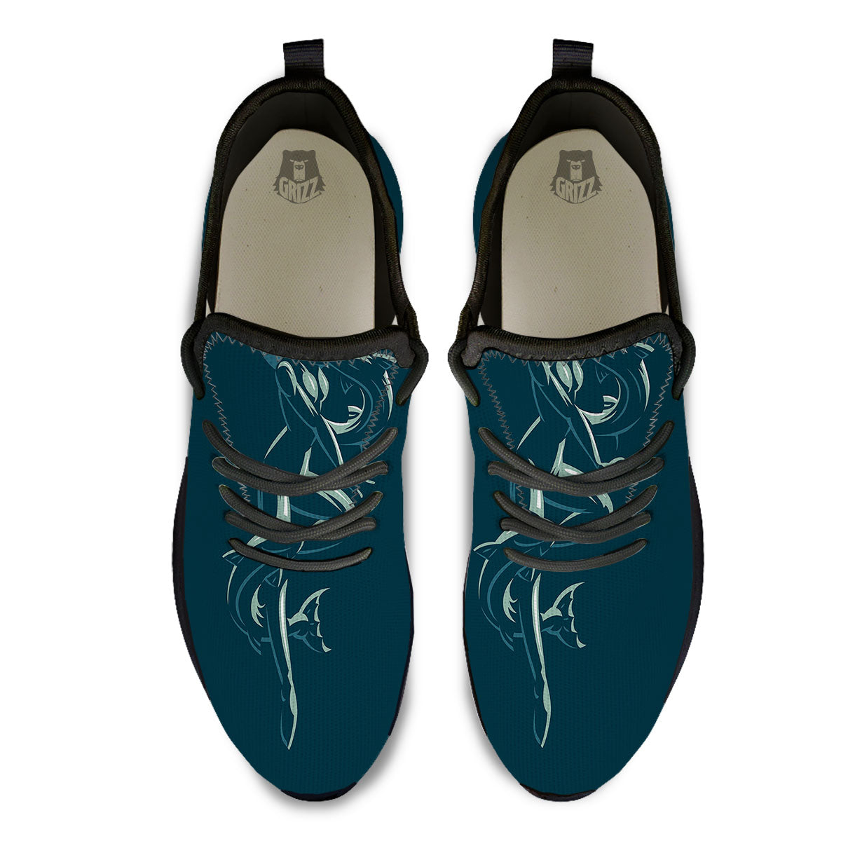 Pisces Sign Astrology Print Black Athletic Shoes-grizzshop