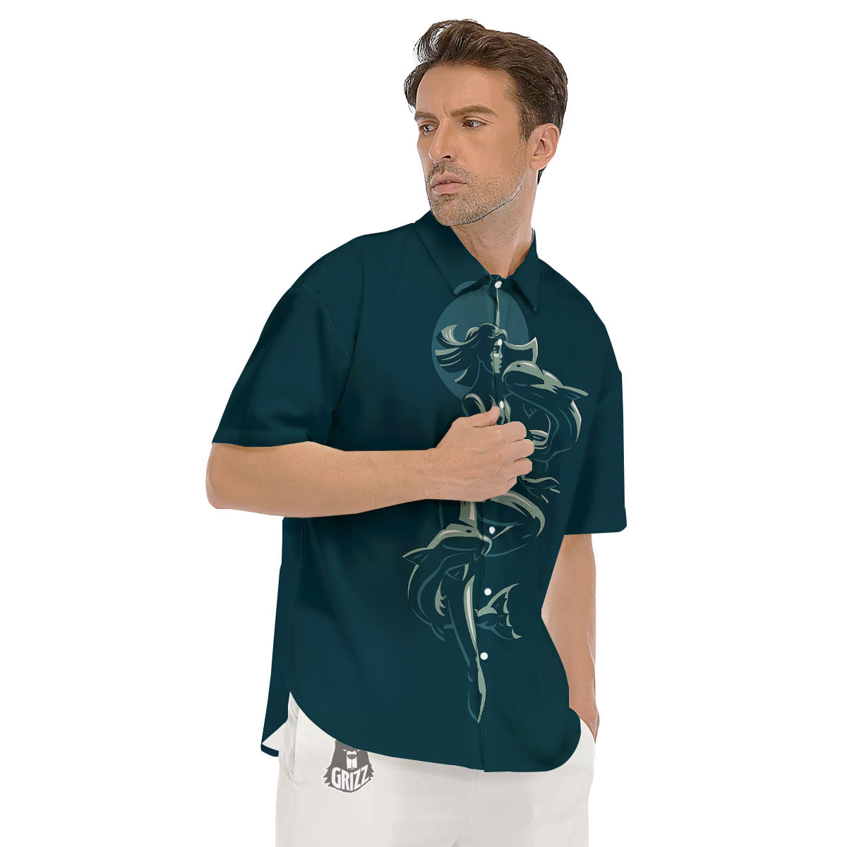 Pisces Sign Astrology Print Men's Short Sleeve Shirts-grizzshop