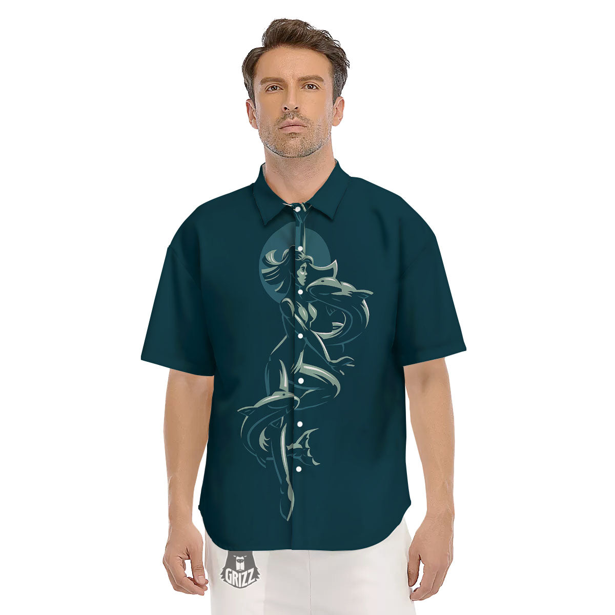 Pisces Sign Astrology Print Men's Short Sleeve Shirts-grizzshop