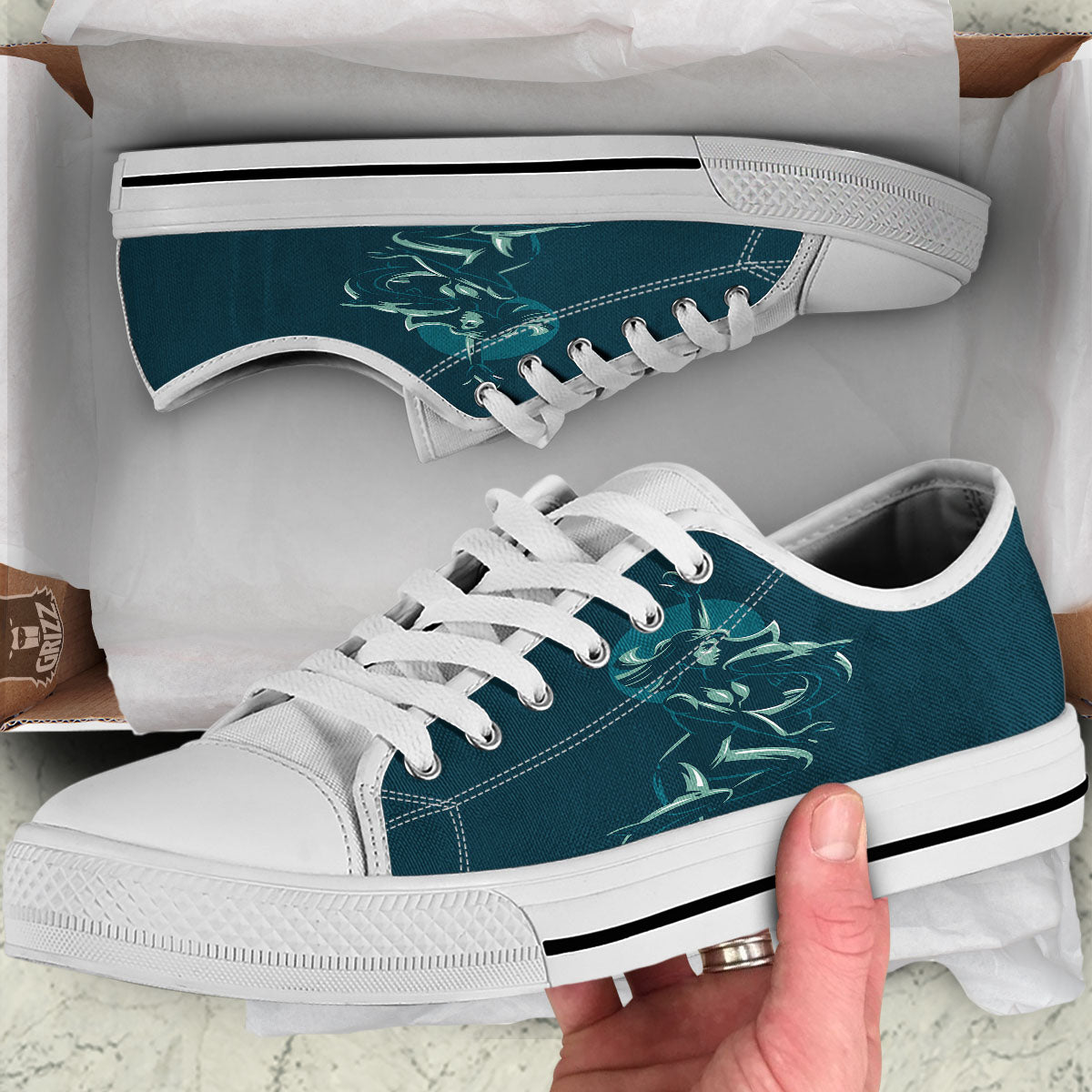 Pisces Sign Astrology Print White Low Top Shoes-grizzshop