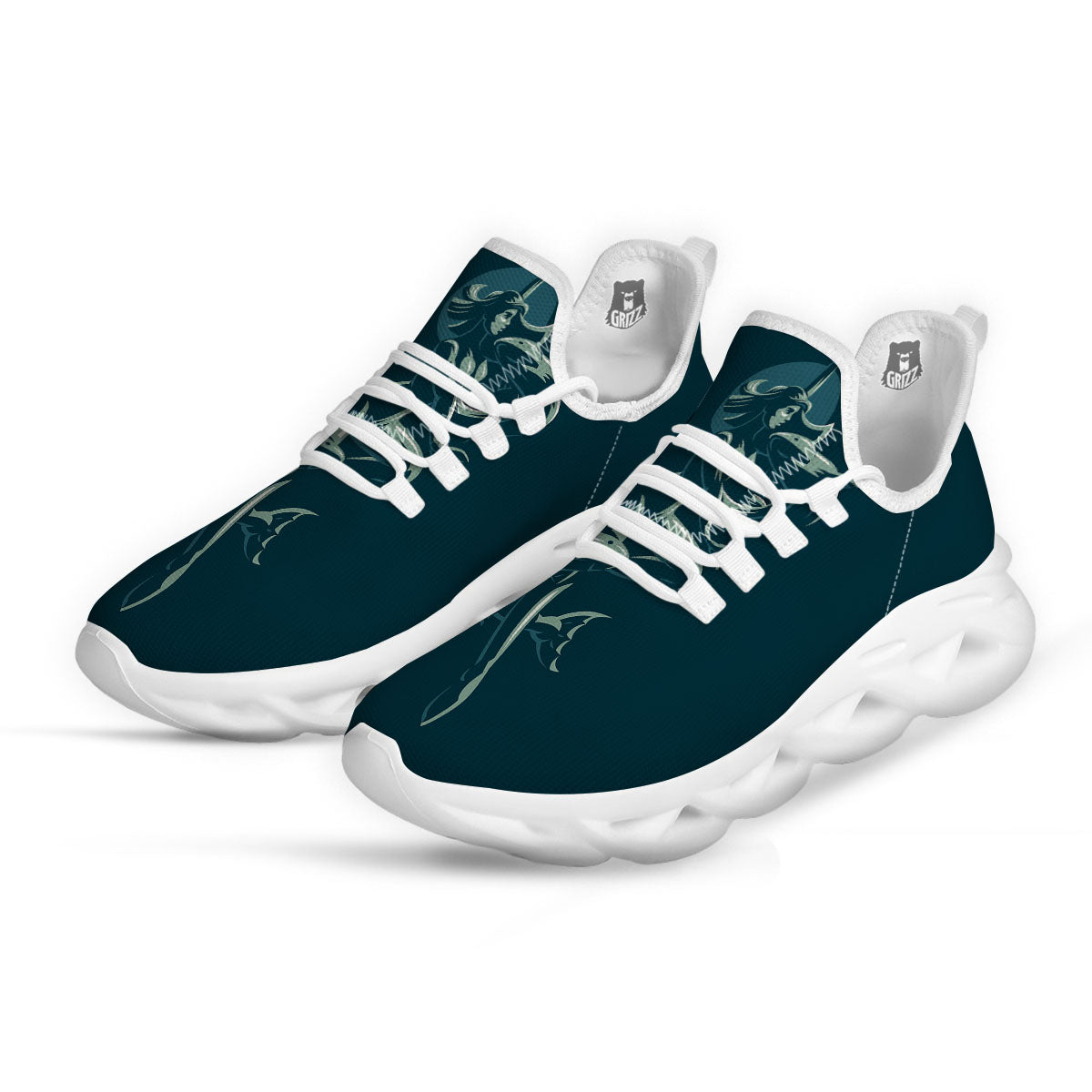 Pisces Sign Astrology Print White Running Shoes-grizzshop