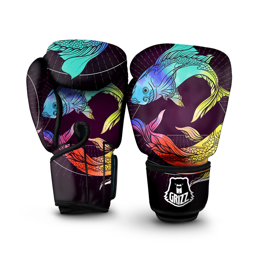 Pisces Sign Colorful Print Boxing Gloves-grizzshop