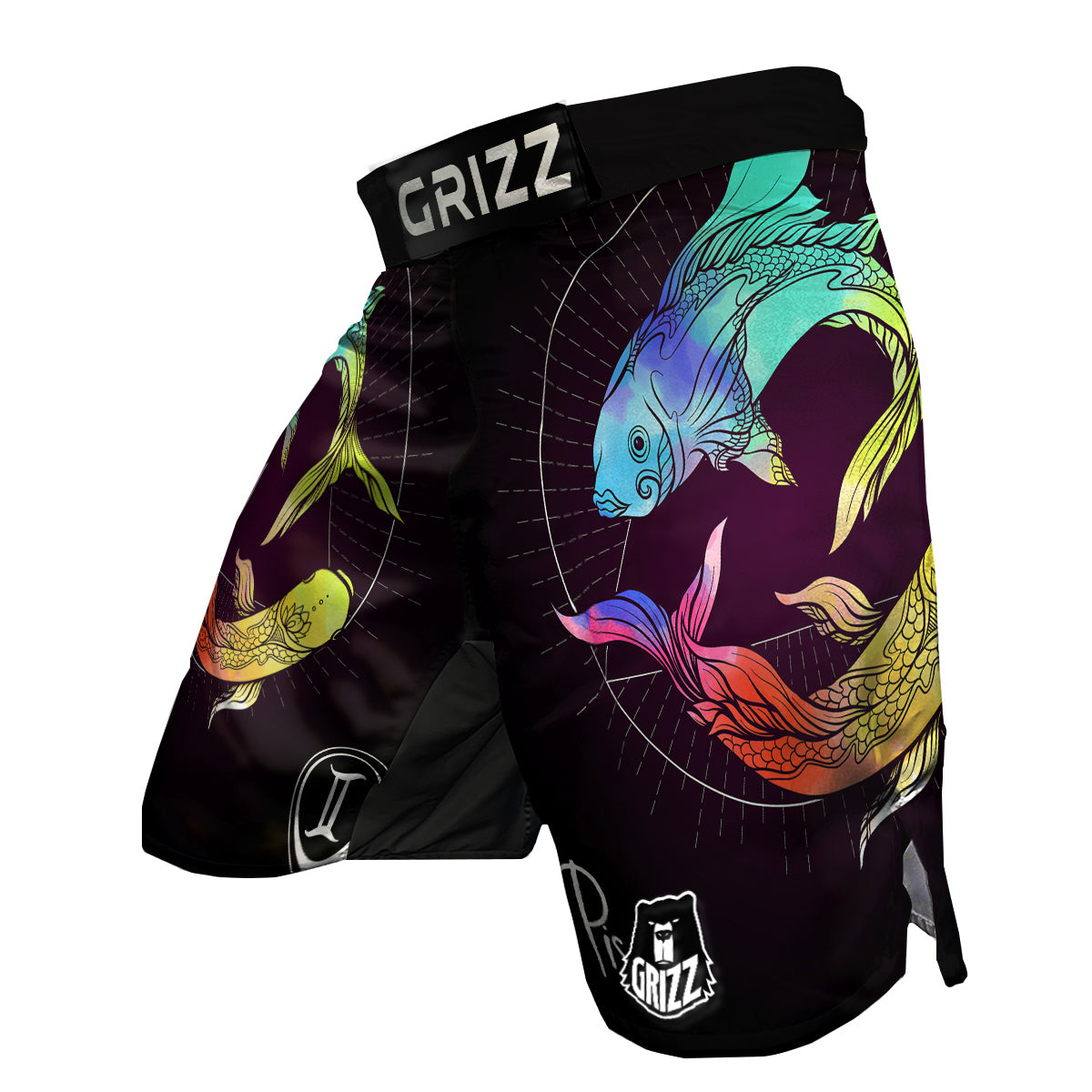 Pisces Sign Colorful Print MMA Shorts-grizzshop