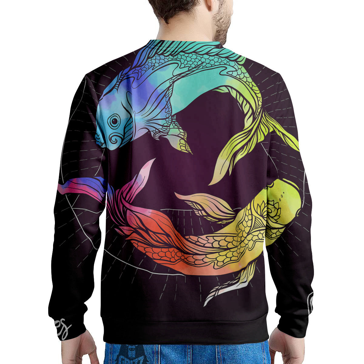Pisces Sign Colorful Print Men's Sweatshirt-grizzshop