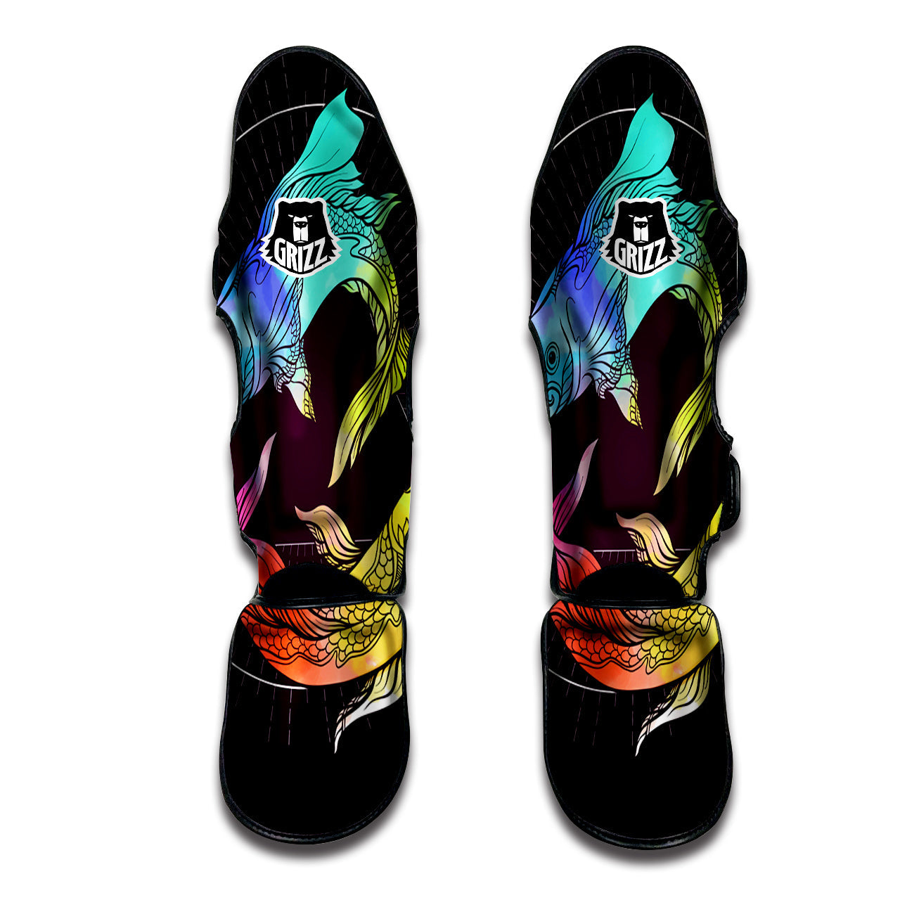 Pisces Sign Colorful Print Muay Thai Shin Guards-grizzshop