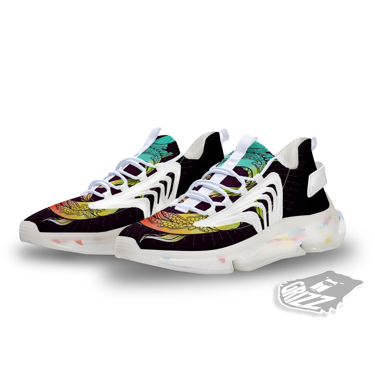 Pisces Sign Colorful Print White Gym Shoes-grizzshop